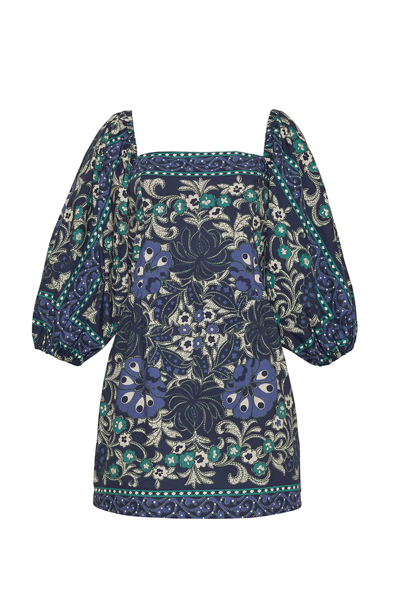 Montauk Dress in Blue Bogata Scarf