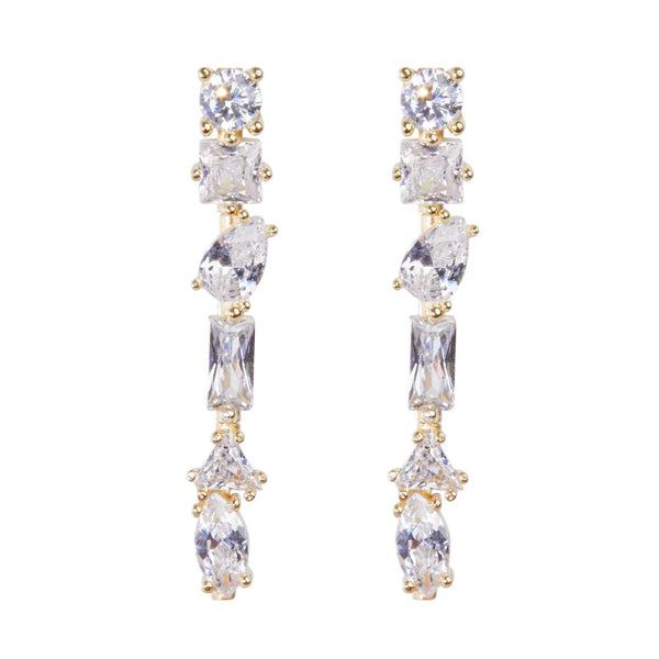 Julie M Earrings - Gold/Crystal