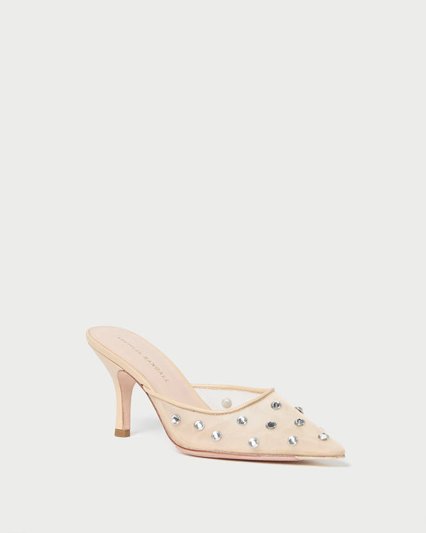 Paloma Mesh Mule in Cream/Clear