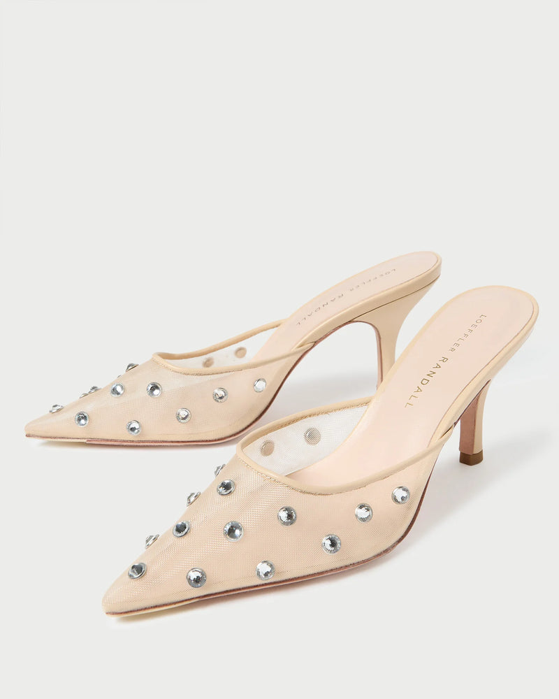 Paloma Mesh Mule in Cream/Clear