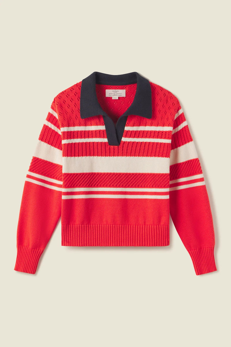 Parker Polo Sweater in Red