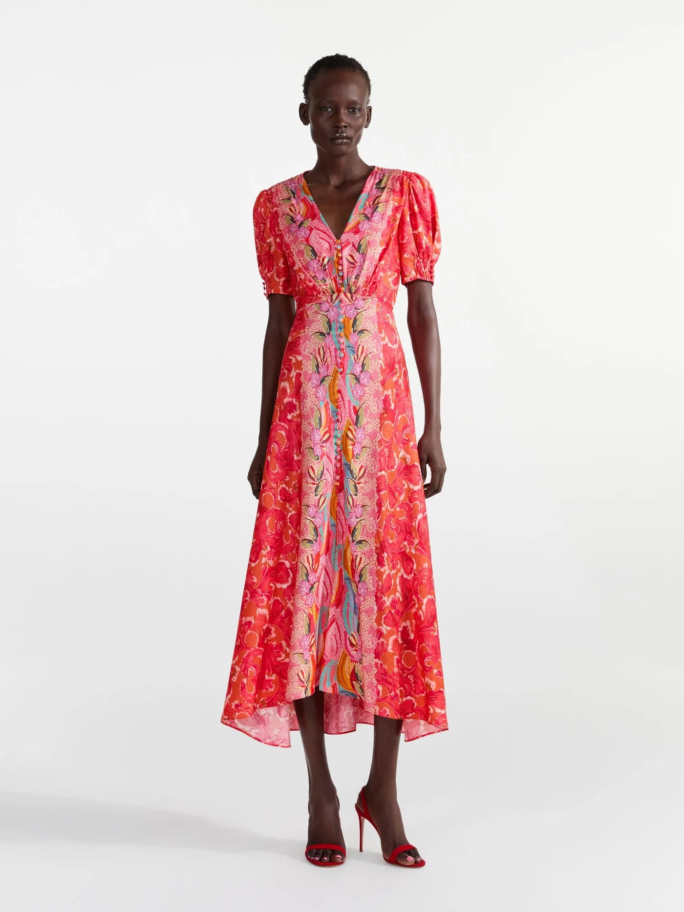 ドロン様【未使用】◆コシラエル◆coci la elle 浴衣 Welcome コシラエル“洗濯機で洗える”浴衣、ピンク×イエローのジェラートカラー