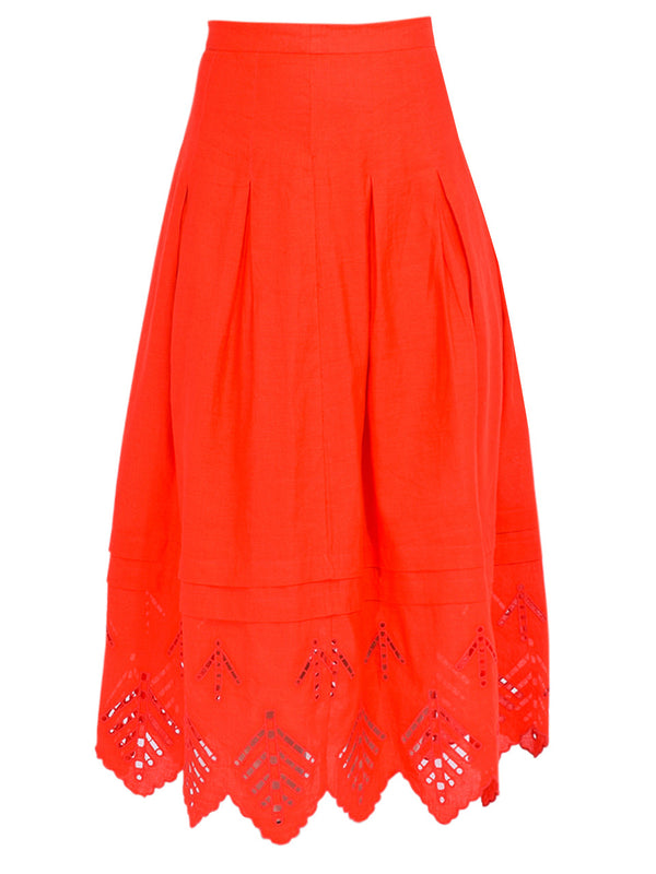 Luis Skirt in Scarlet Eyelet