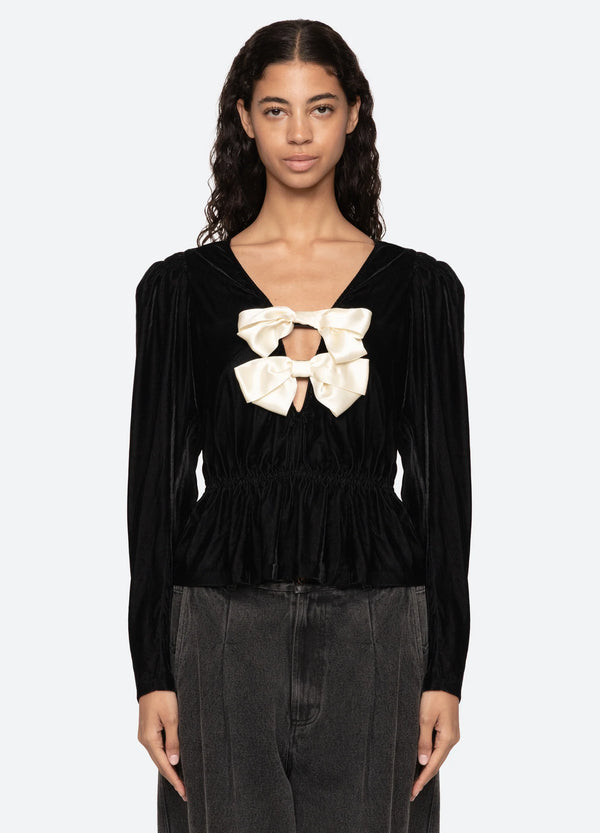 Seraphine Velvet Top in Black