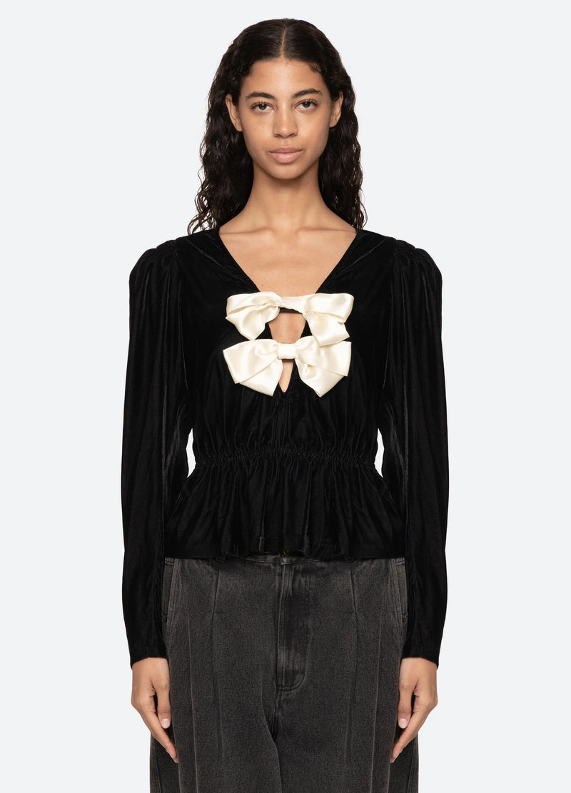 Seraphine Velvet Top in Black