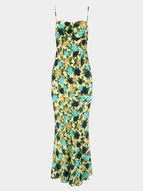 Renee Long Dress in Lantana Aquatic