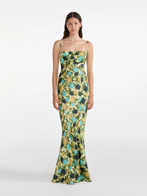 Renee Long Dress in Lantana Aquatic