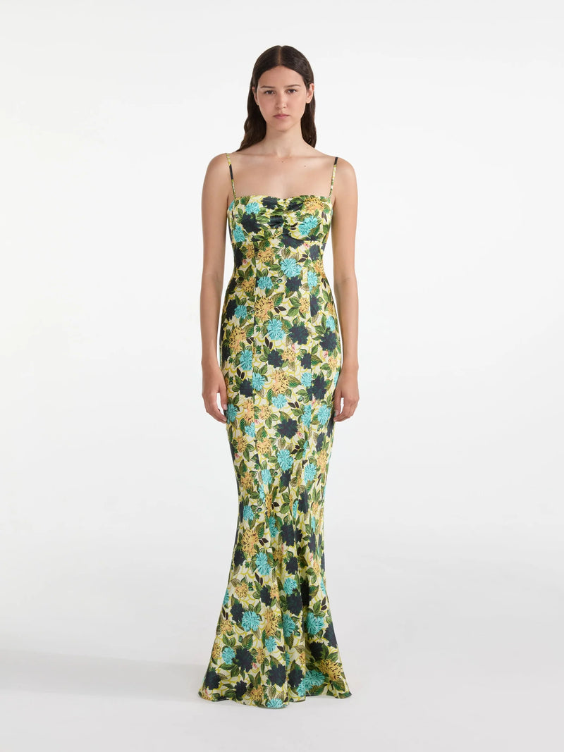 Renee Long Dress in Lantana Aquatic
