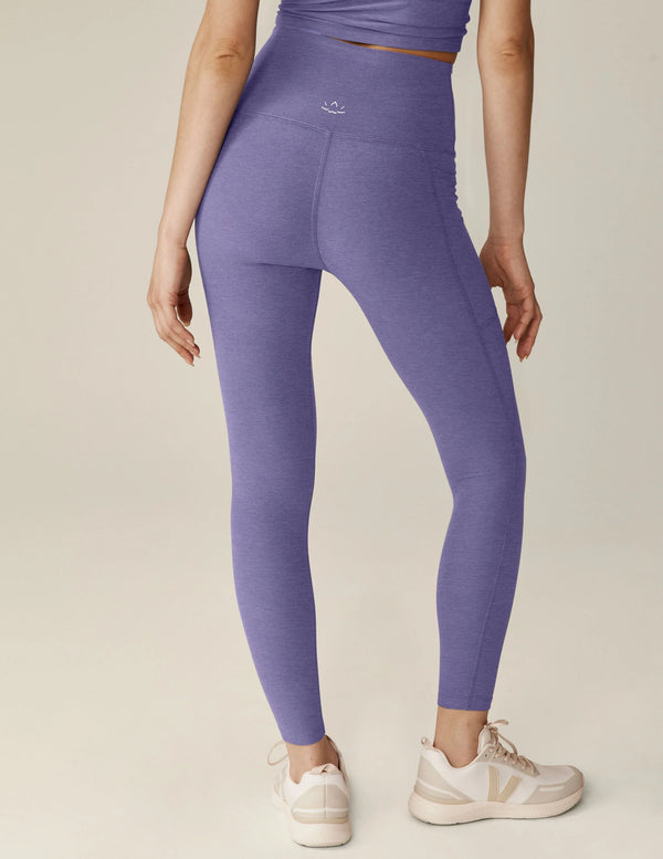 Spacedye Out Of Pocket High Waisted Midi Leggings in Indigo Heather