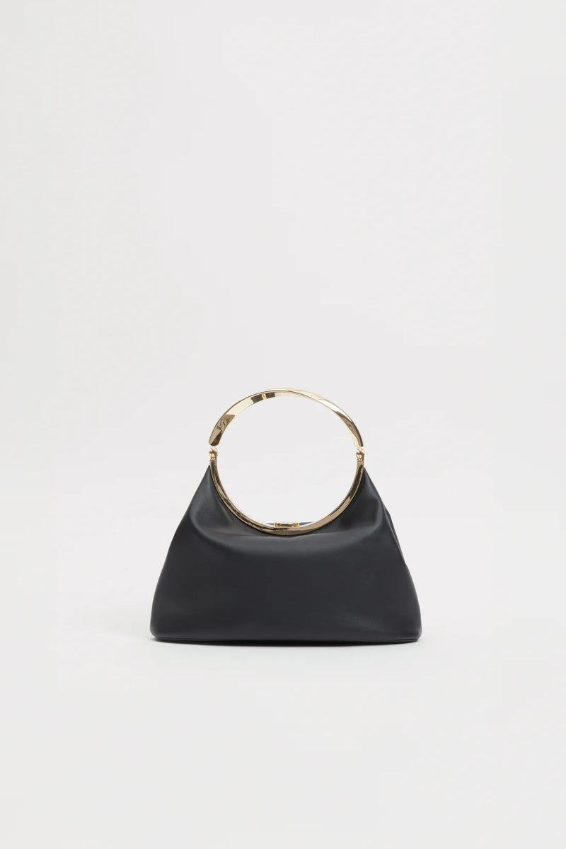 Luca Leather Top Handle Bag in Black