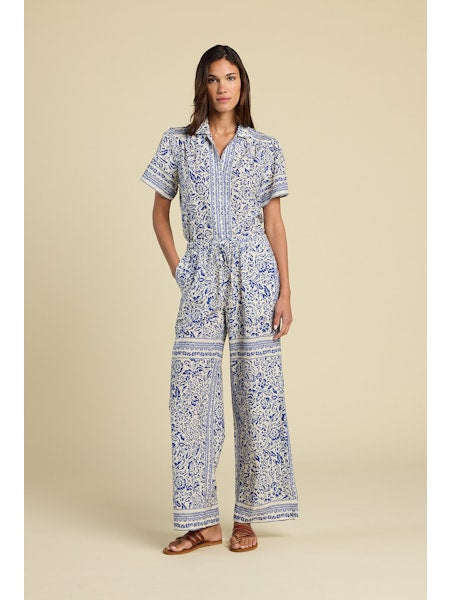 Vera Pants in Hydra Border