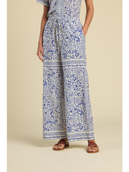 Vera Pants in Hydra Border