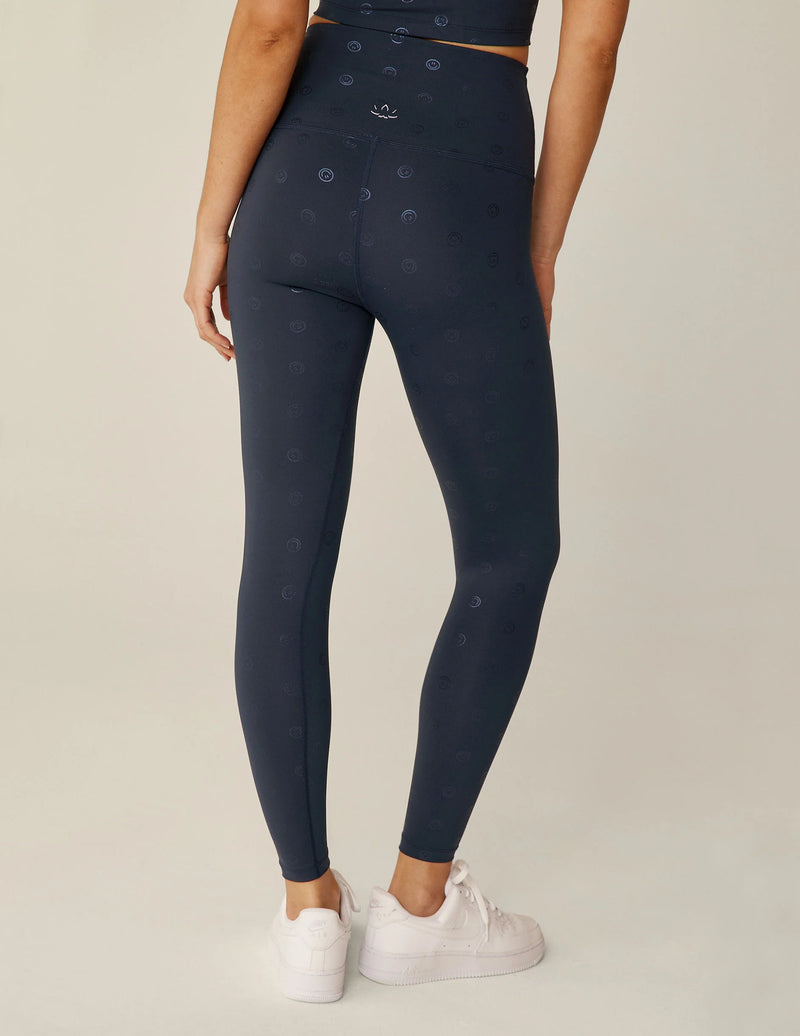 High Waisted Midi Legging in Navy Happy Place