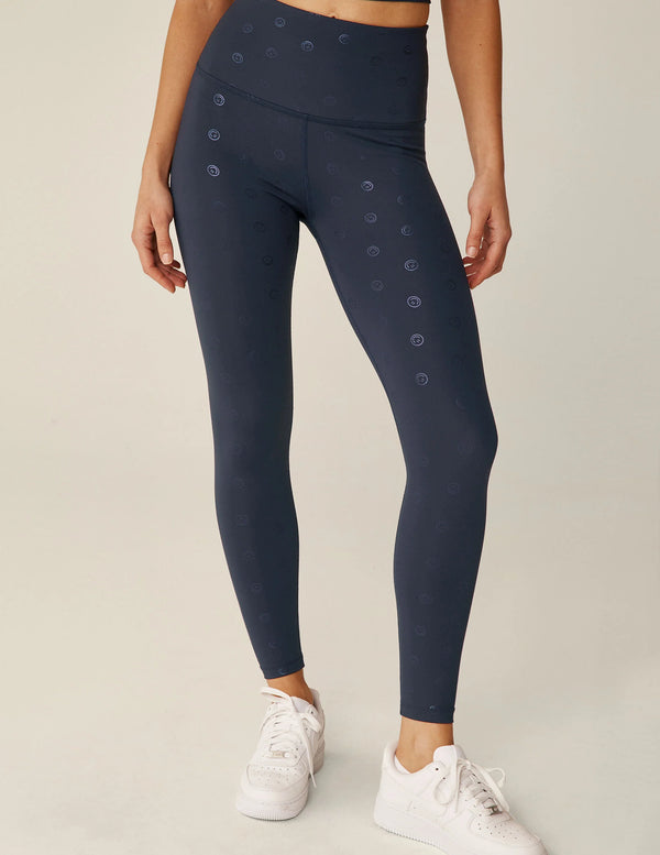 High Waisted Midi Legging in Navy Happy Place