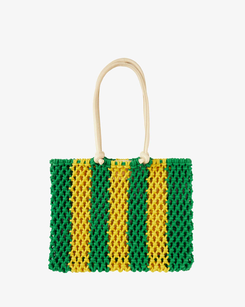 Sandy Bag in Emerald and Bright Yellow Stripe