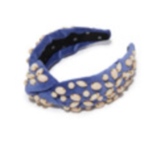 Pebble Cabochon Knotted Headband in Midnight Star