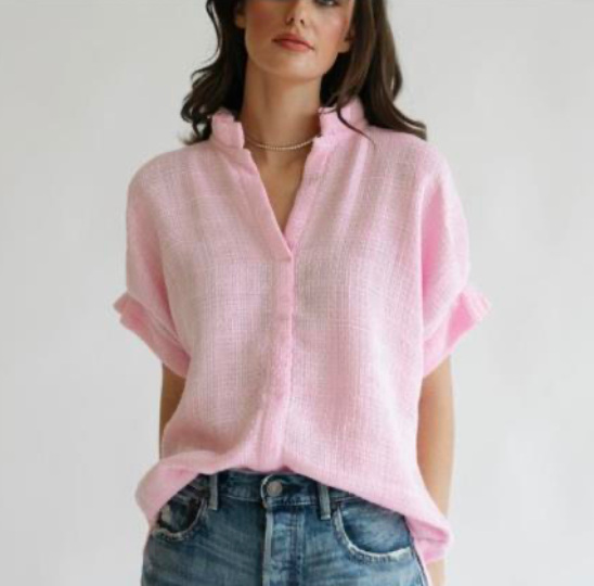 Renea Top in Pink Tweed