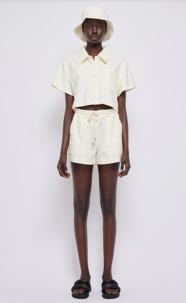Ireland S/S Cropped Camp Shirt in White