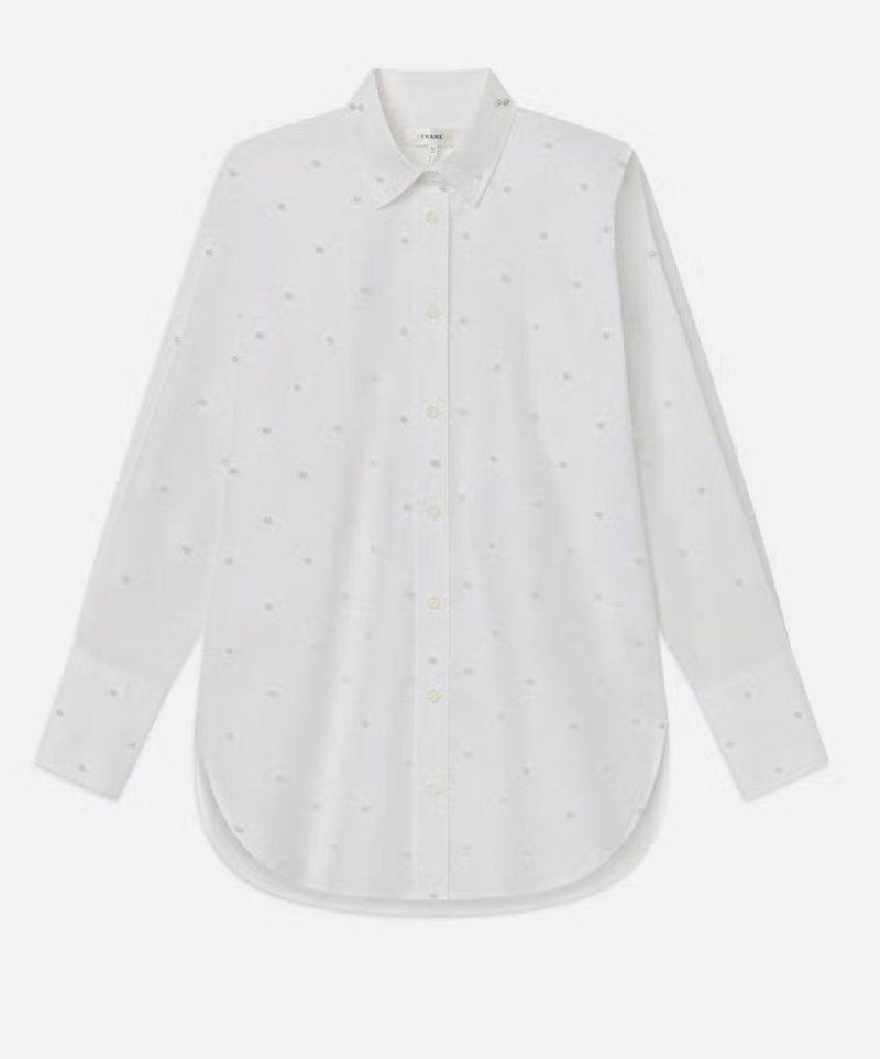 The Oversized Pearl Shirt in White