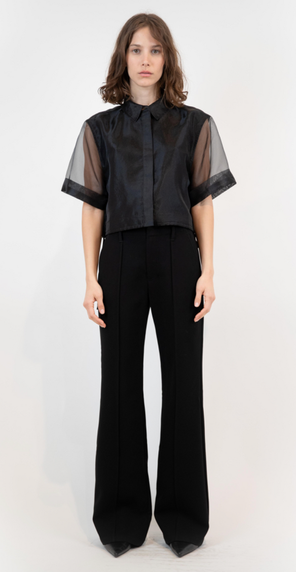 Ryett Crop Shirt in Black