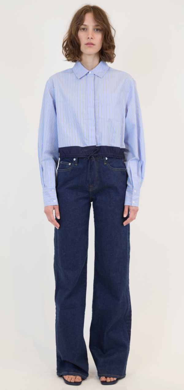 Adryck L/S Shirt in Harbor Blue Stripe