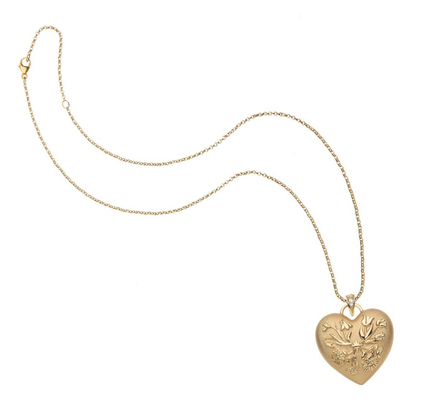 HOPE Through All The Seasons Heart Pendant in Gold - 16-18" Classic Rolo Chain