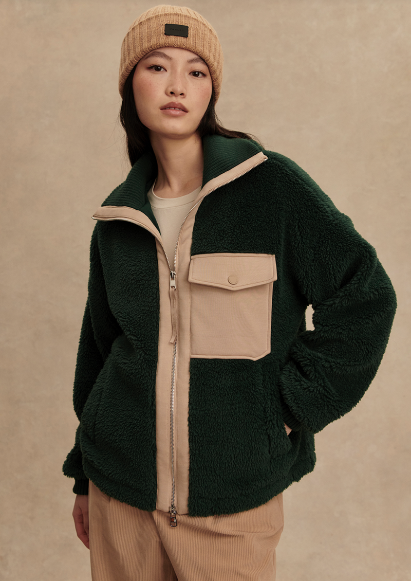 Lowell Sherpa Jacket in Pine Grove