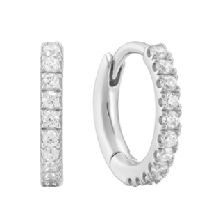 Everyday CZ Huggie Earrings - Silver
