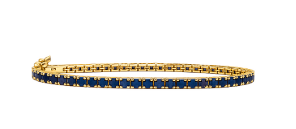 Blue Sapphire CZ Tennis Bracelet - 7"