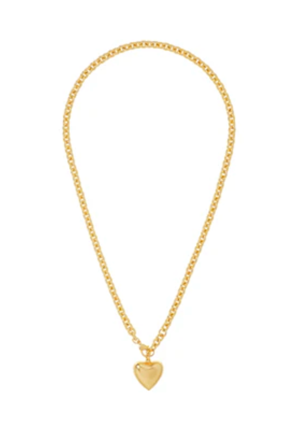 Mini Puffy Heart Necklace in Gold