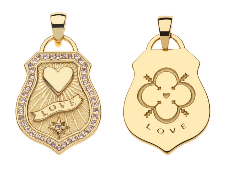 LOVE Shield Pendant - 16-18" Rolo Chain