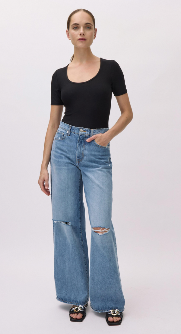 Adalynn U-Neck Bodysuit in Black