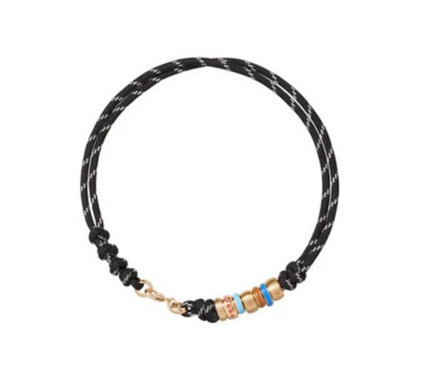 Supersized Happy Cord Necklace in Black