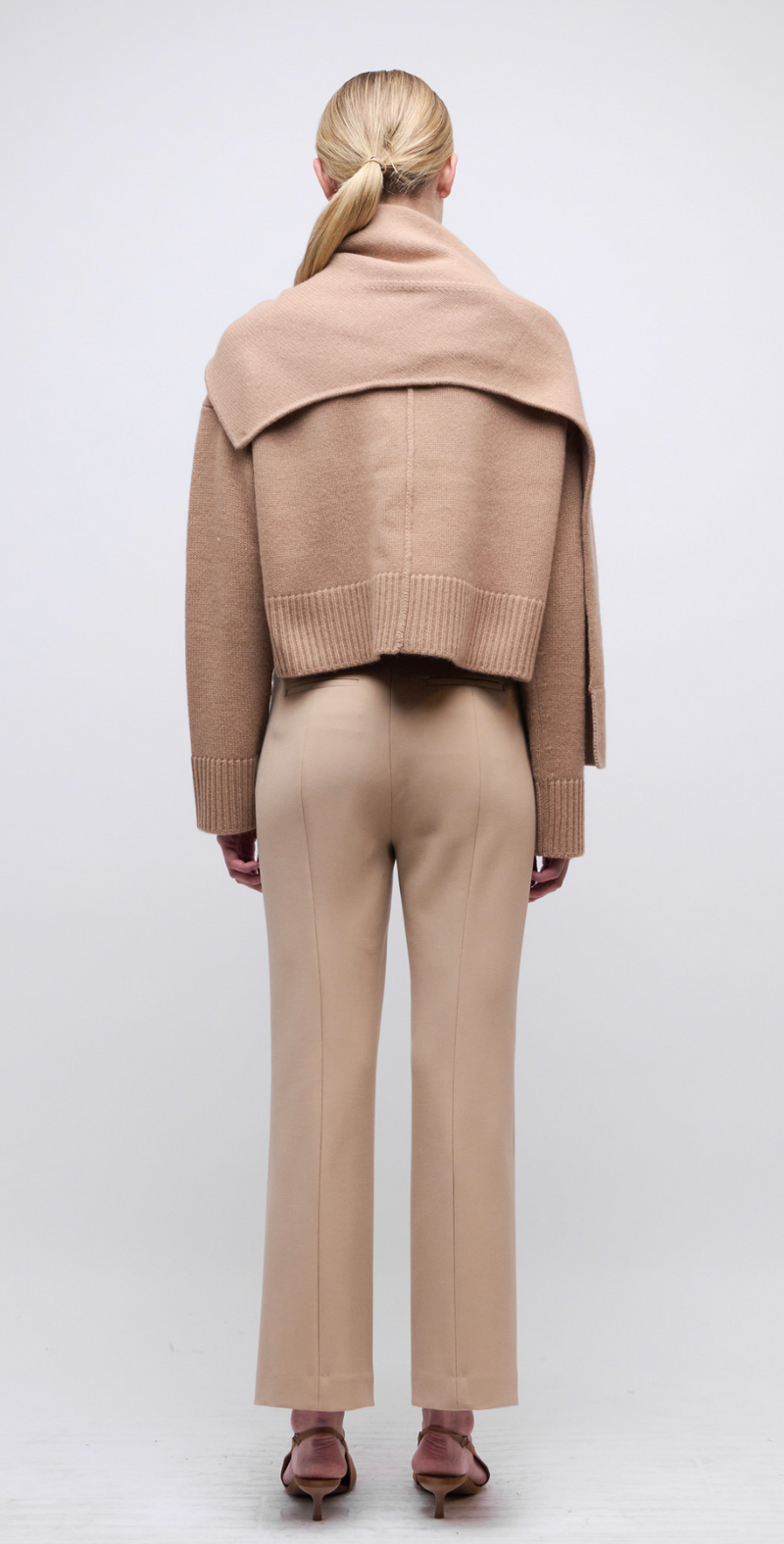 Elson Scarf Sweater in Camel