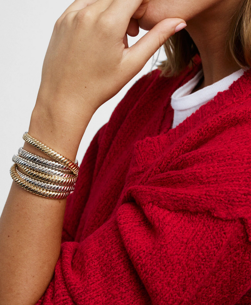 Double Cobra Bracelet in Mixed Metals