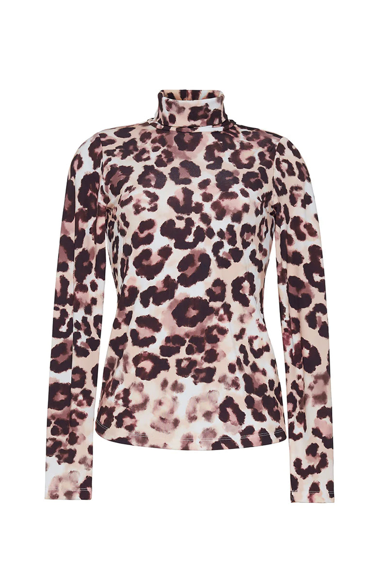 Suzie Top in Abstract Cheetah Ivory
