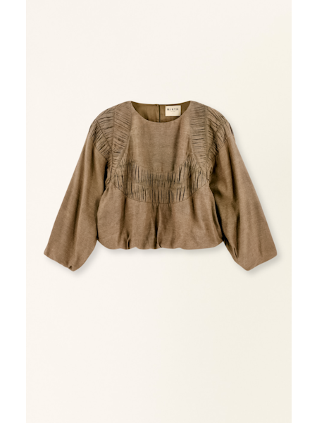 Andaman Ruched Blouse in Walnut