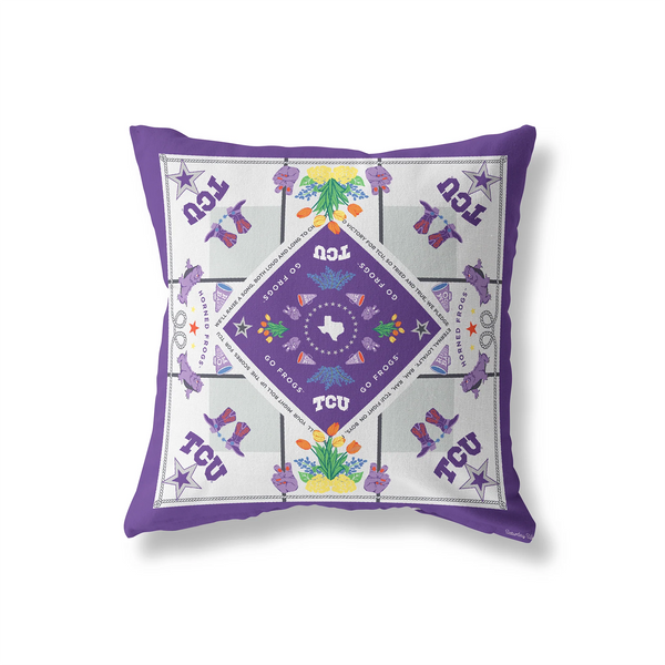 TCU Horned Frogs Cotton Pillow Cover
