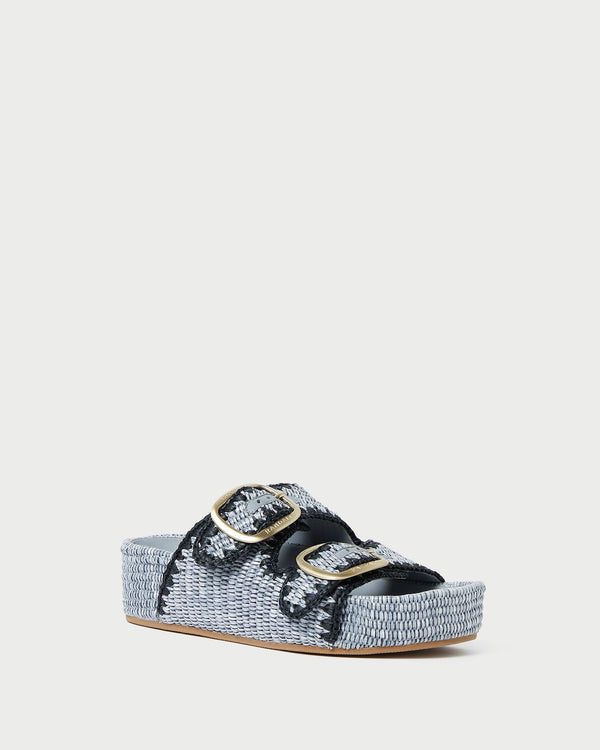 Theo Footbed Sandal in Light Blue