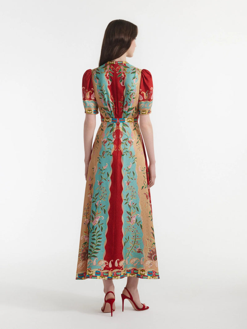 Tabitha Dress in Paisley Vines Plmt