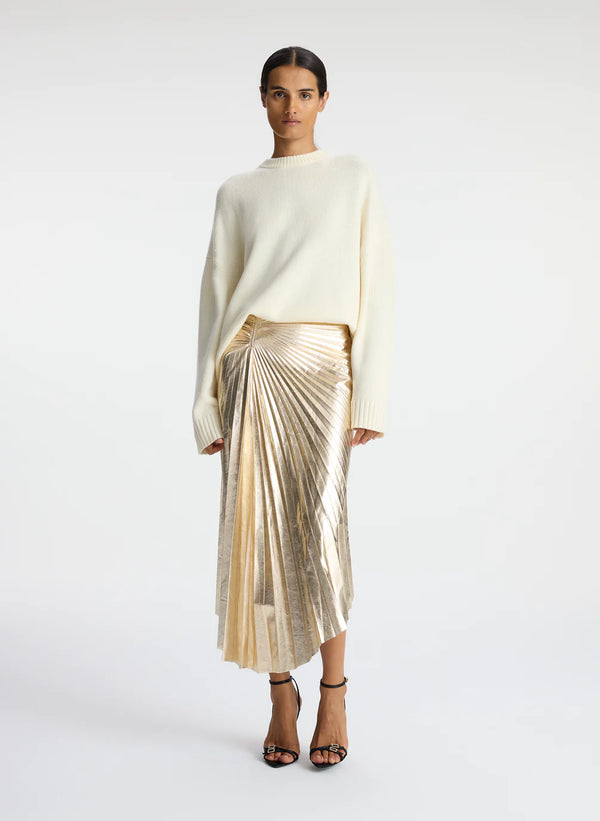 Tori Skirt in Pale Gold