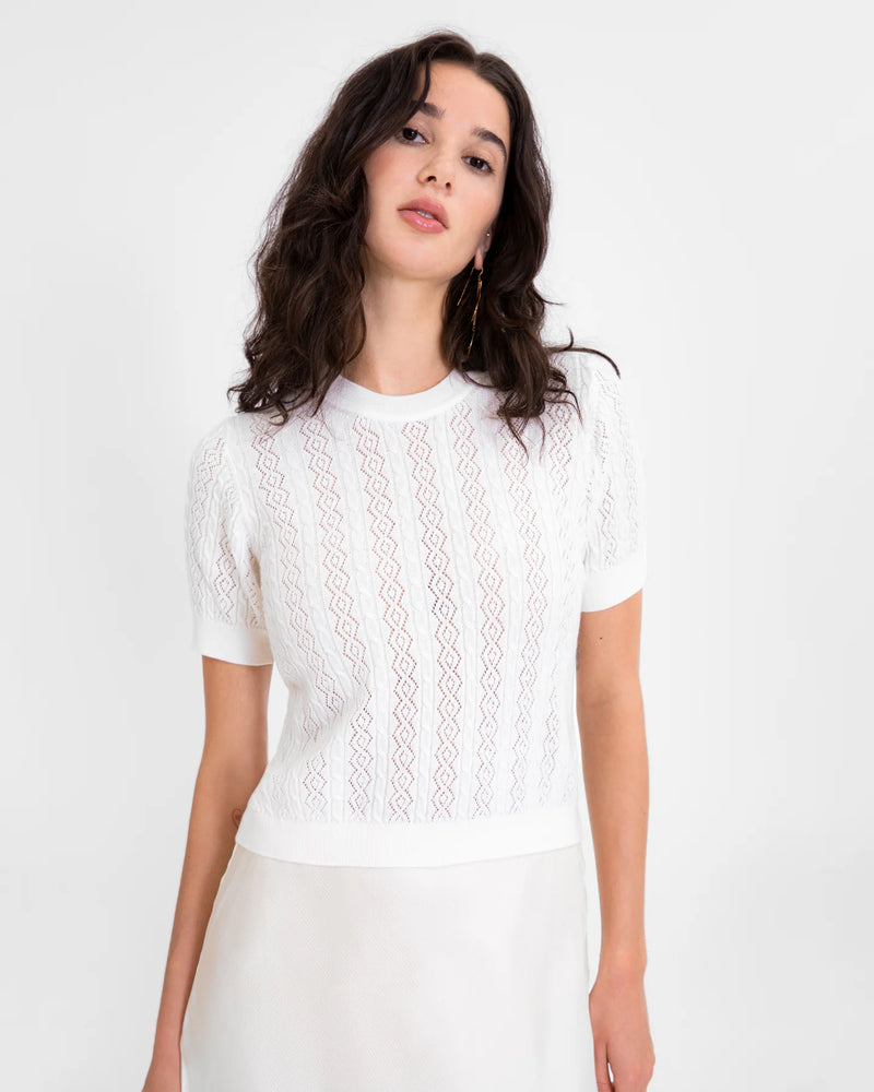 Diane Knit Top in Cream