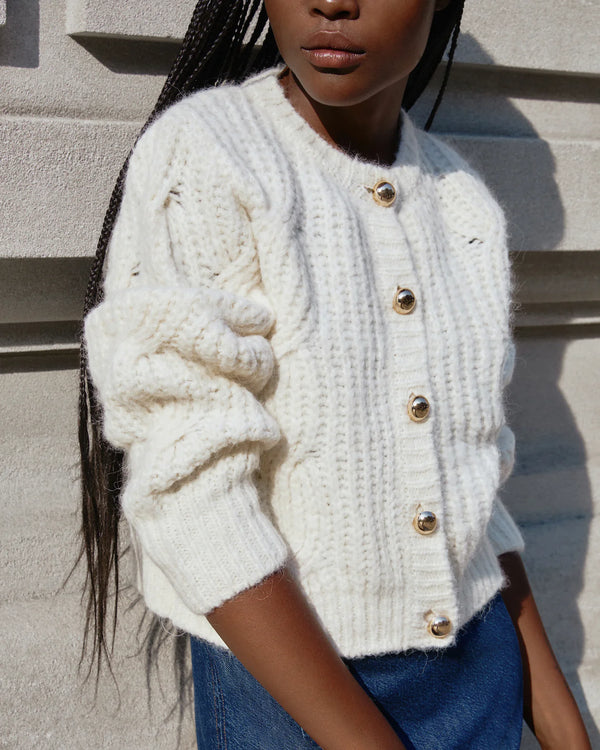 Hale Knit Cardigan in Cream