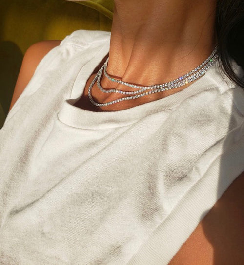 Tish Tennis Necklace in Silver