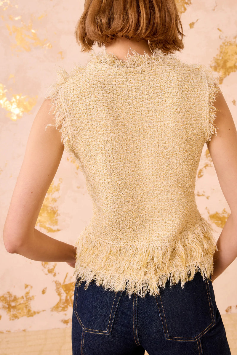 Kassi Knit Tweed Sleeveless Top in Lumin