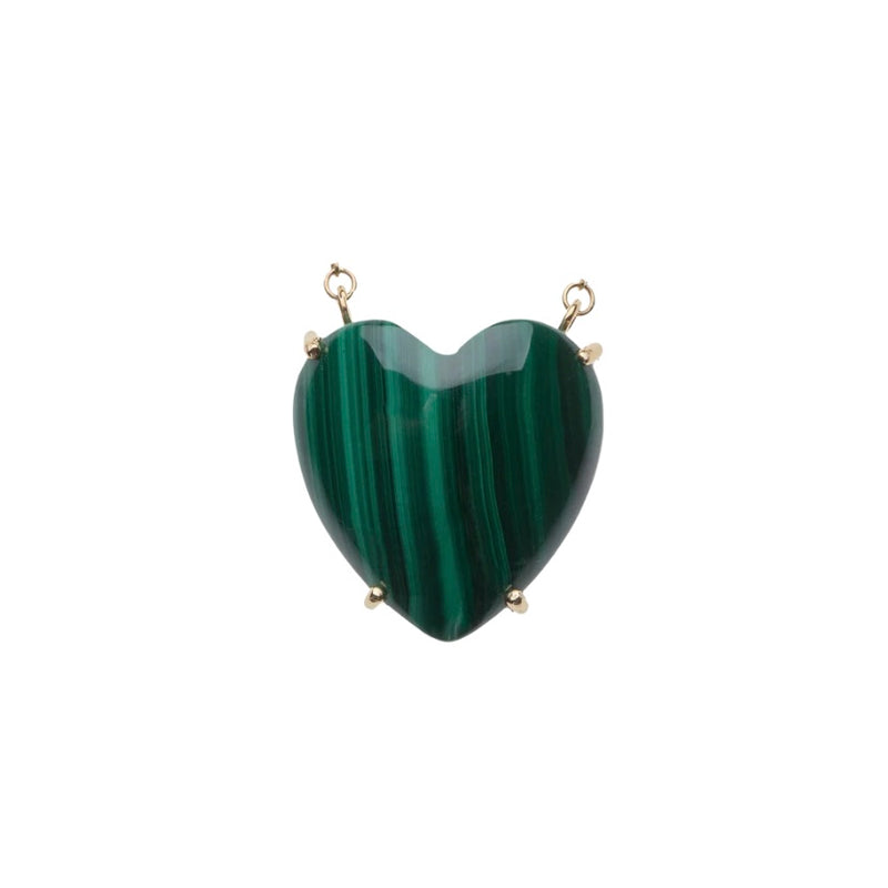Love Carry Your Heart Pendant in Malachite - 18" Drawn Link Chain