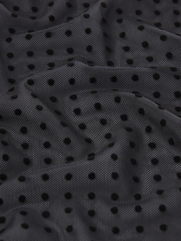 Mesh Polka Dot Top in Black