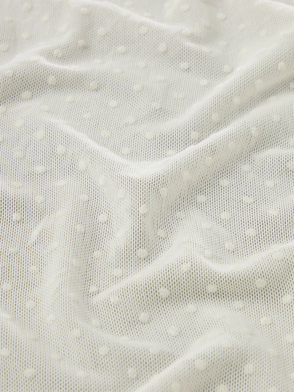 Mesh Polka Dot Top in Cream