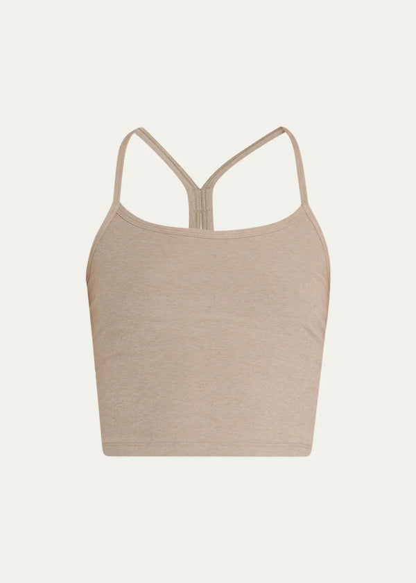 Spacedye Slim Racerback Cropped Tank in Birch Heather