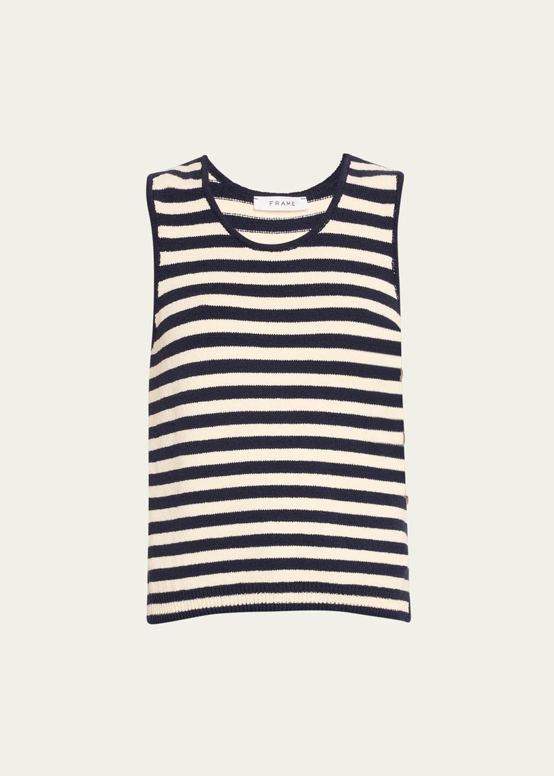 Mariner Sweater Tank in Navy Multi